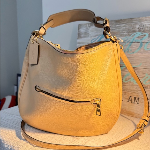 Coach Tan Leather Hobo Bag with Gold Accents - Picture 2 of 4